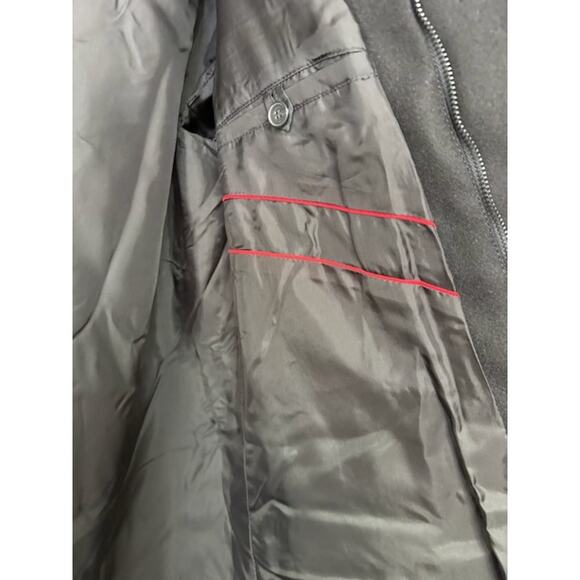 NEW Hugo Boss Wool Hooded Duffle Coat Jacket Toggle Zipper-Up Gray Mens Size 44R - Picture 7 of 11